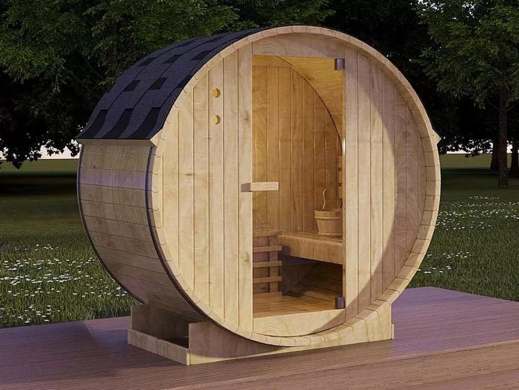 Sauna De Exterior*VOGUE SAUNA Sauna De Exterior 2 Lugares Com Salamandra De 3,5 Kw C185 X L120 X A190 Cm - Isokyro