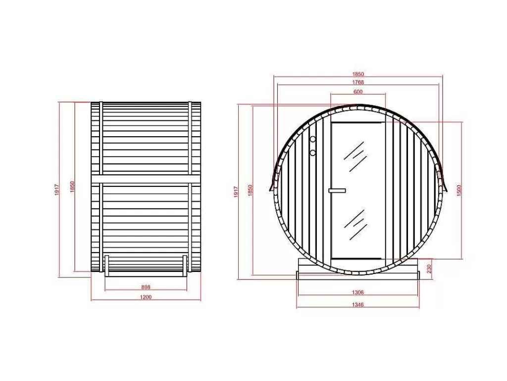 Sauna De Exterior*VOGUE SAUNA Sauna De Exterior 2 Lugares Com Salamandra De 3,5 Kw C185 X L120 X A190 Cm - Isokyro