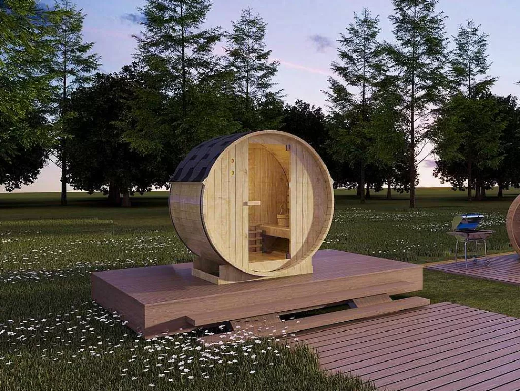 Sauna De Exterior*VOGUE SAUNA Sauna De Exterior 2 Lugares Com Salamandra De 3,5 Kw C185 X L120 X A190 Cm - Isokyro