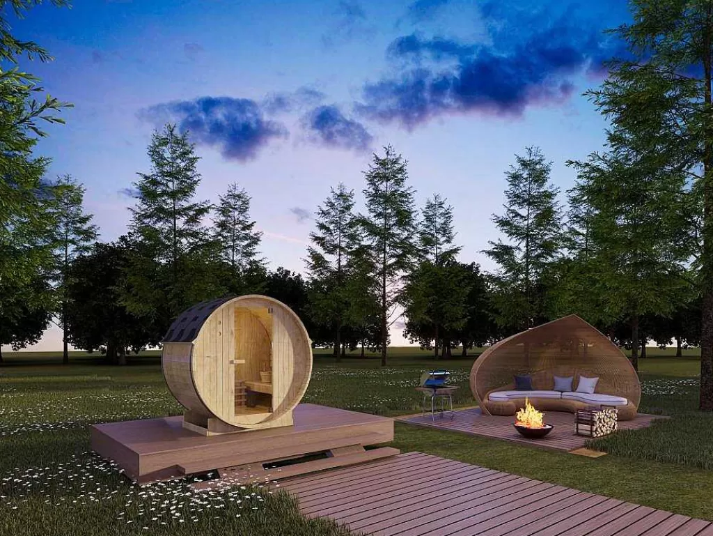 Sauna De Exterior*VOGUE SAUNA Sauna De Exterior 2 Lugares Com Salamandra De 3,5 Kw C185 X L120 X A190 Cm - Isokyro