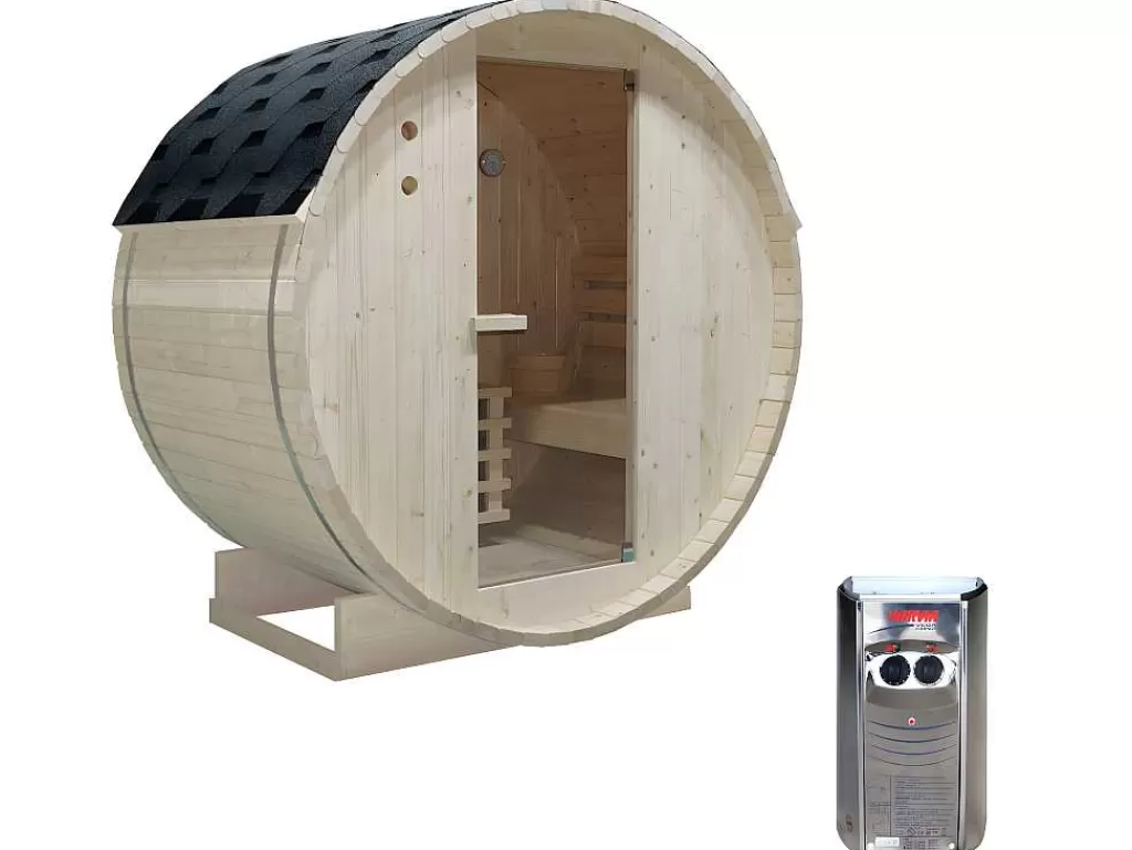 Sauna De Exterior*VOGUE SAUNA Sauna De Exterior 2 Lugares Com Salamandra De 3,5 Kw C185 X L120 X A190 Cm - Isokyro