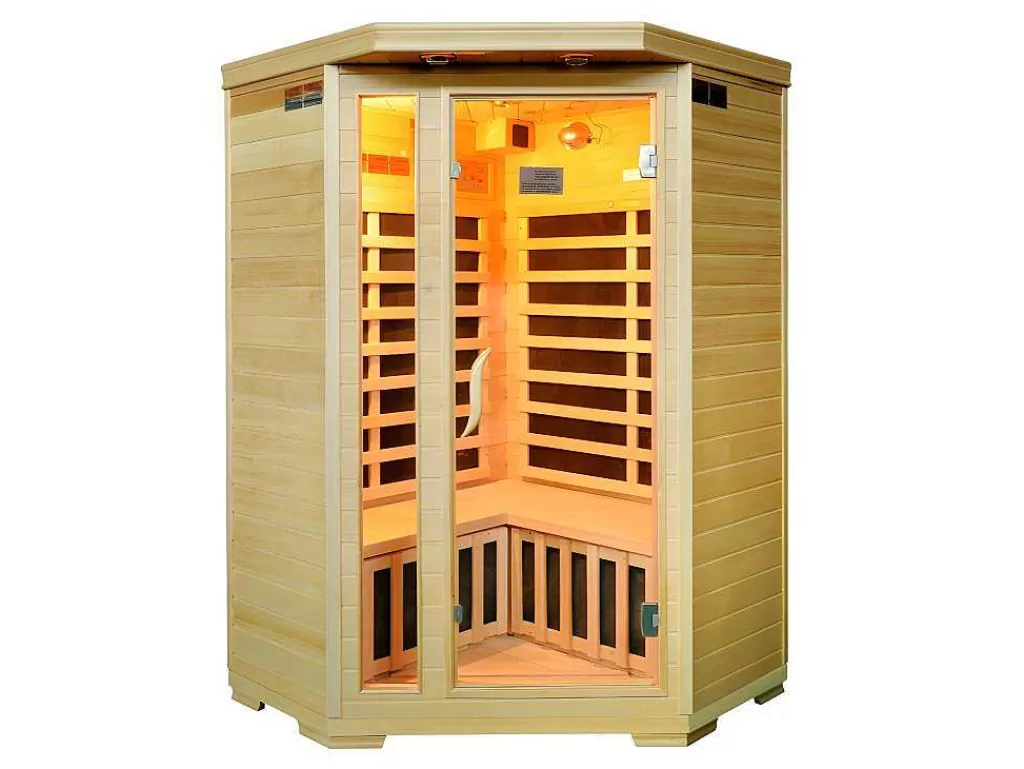 Promoções Casa De Banho & Bem-Estar*VOGUE SAUNA Sauna De Infravermelhos 3/4 Lugares De Canto Gama Prestigio Arvika Ii - 120 X 56 X 120 X A190 Cm
