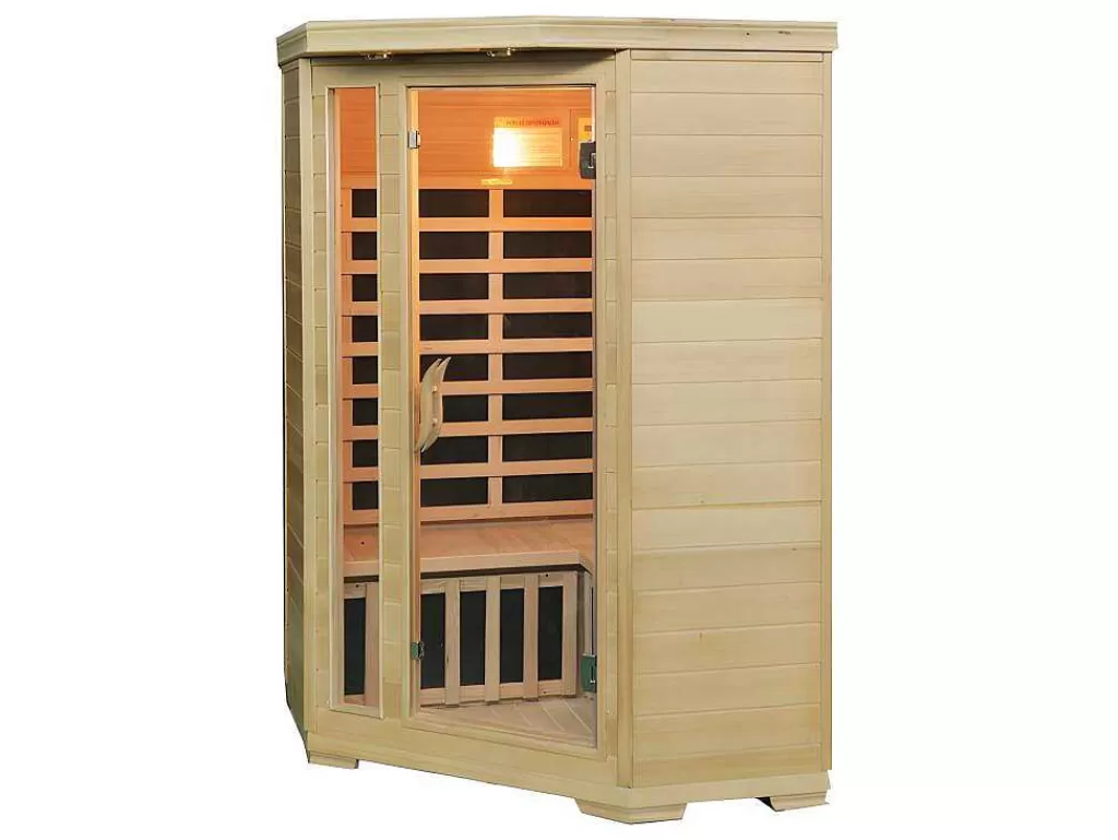 Promoções Casa De Banho & Bem-Estar*VOGUE SAUNA Sauna De Infravermelhos 3/4 Lugares De Canto Gama Prestigio Arvika Ii - 120 X 56 X 120 X A190 Cm