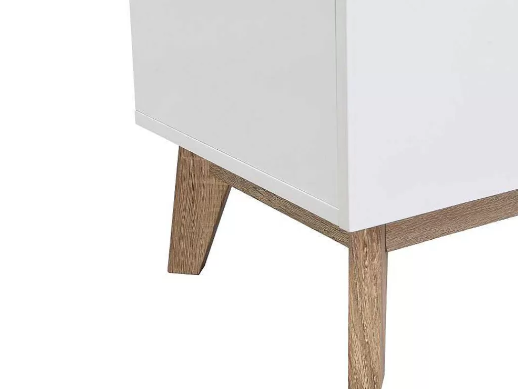 Secretária*Vente-unique Secretária Com 2 Portas E 2 Gavetas Mdf Branco E Natural - Rilesa