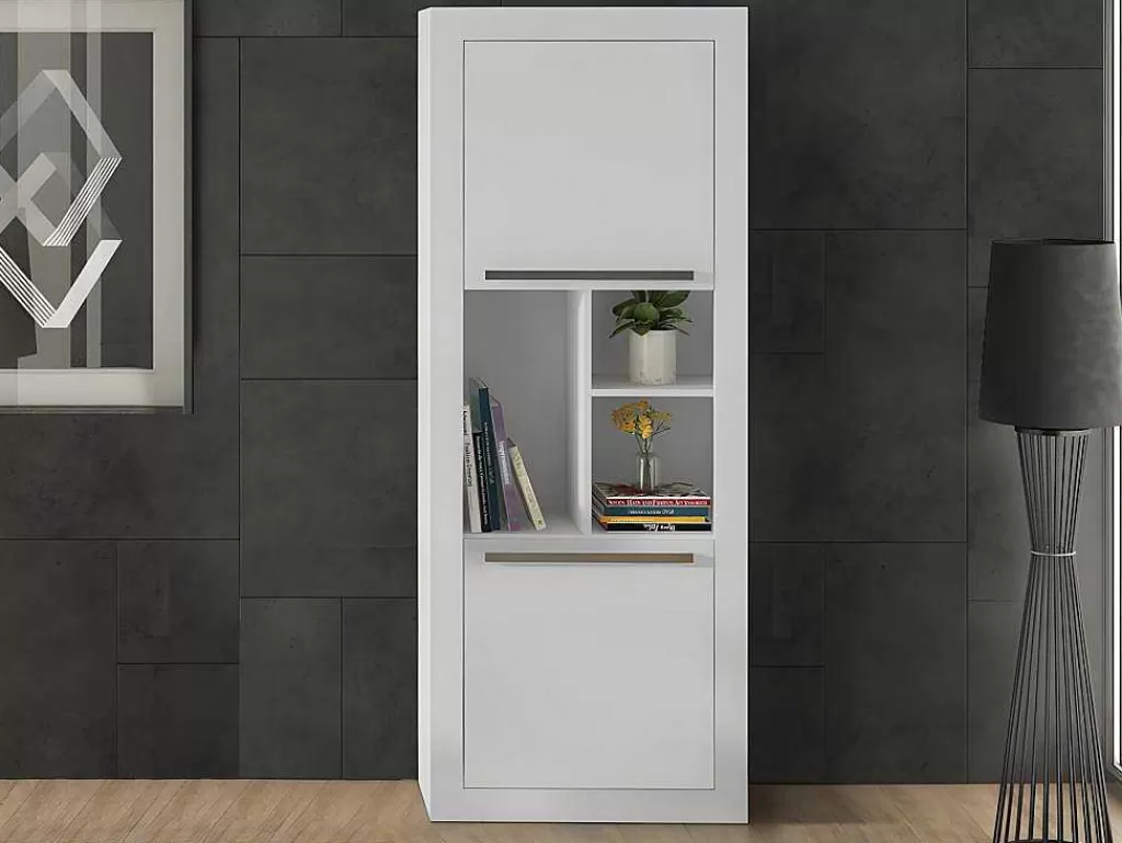 Secretária*Vente-unique Secretária De Canto Com 2 Gavetas E 2 Portas Cor Branco - Evan