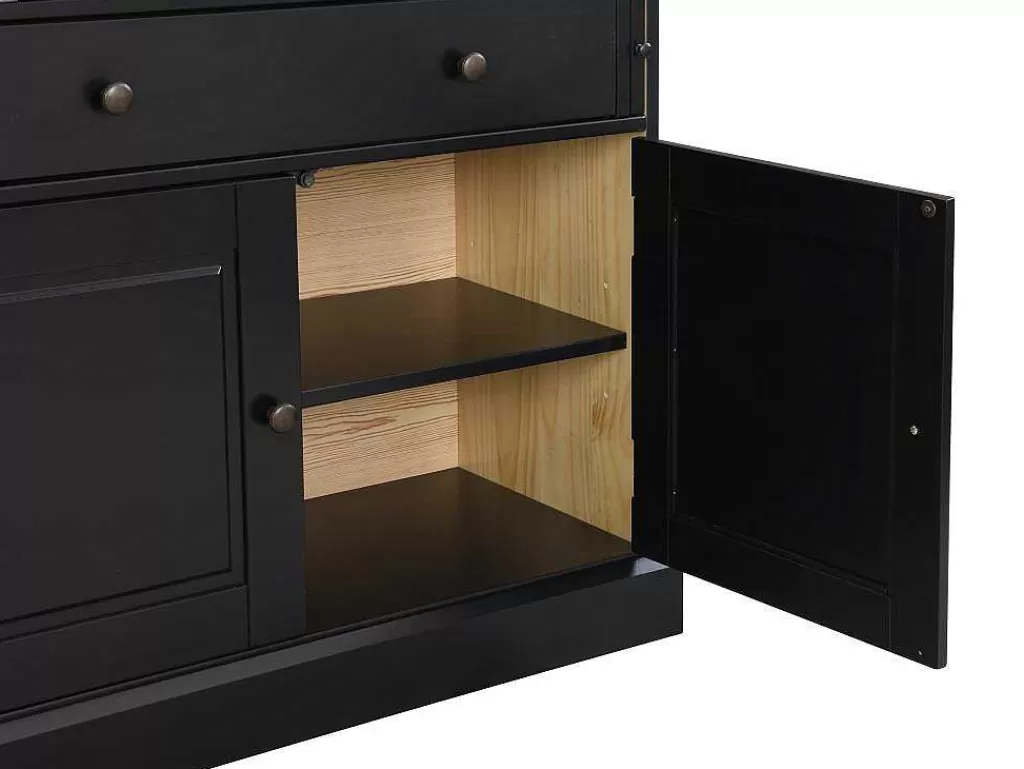 Secretária*Vente-unique Secretária Em Pinho E Mdf Antracite E Natural Cleore