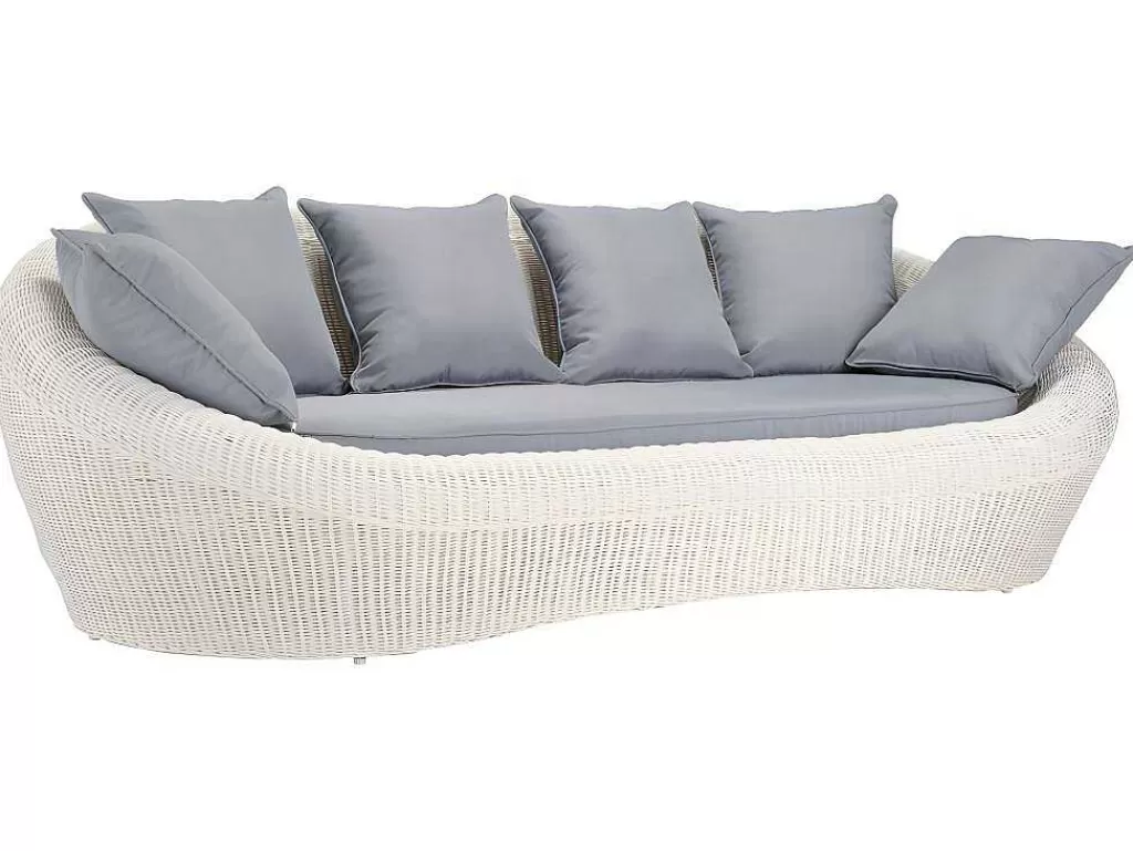 Conjunto Relax De Jardim*MYLIA Sofá 3 Lugares De Jardim Em Resina Entrancada Cru - Whiteheaven