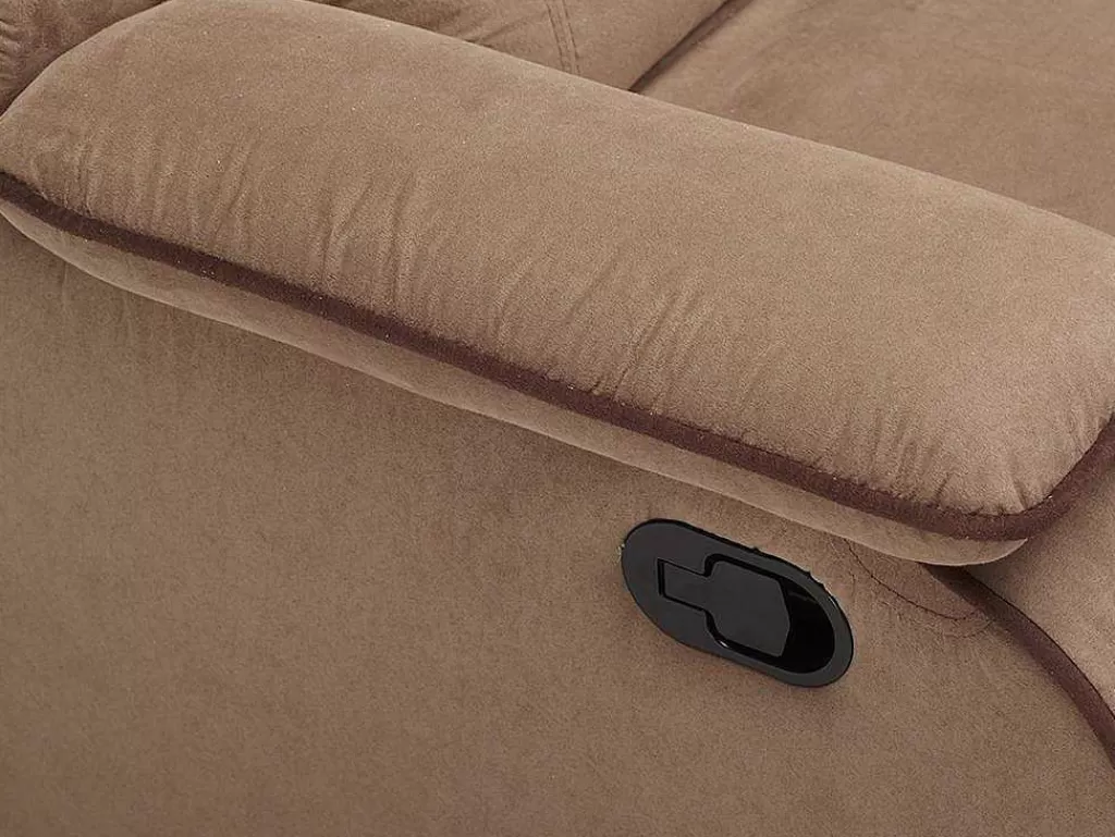 Promoções Sofás & Poltronas*Vente-unique Sofá 3 Lugares Relax Em Microfibra Taupe - Hernani