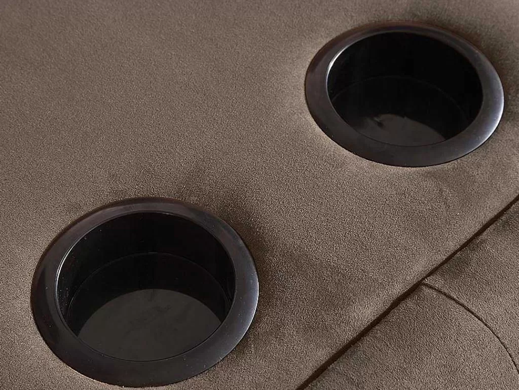 Sofá Cama Clic-Clac E Dobravel*Vente-unique Sofá Cama Clic Clac De 3 Lugares Em Microfibra Com Mesinha De Centro Rebatível Castanho - Devonshire