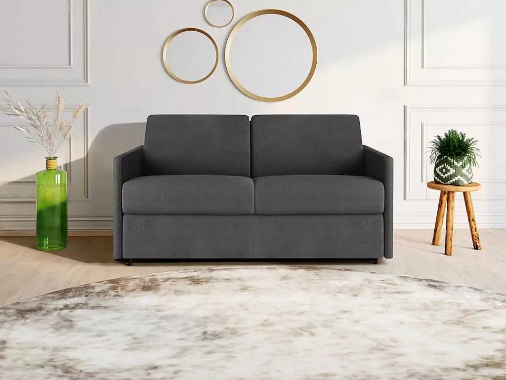 Sofá Cama De Abertura Rapida*Vente-unique Sofá Cama De 2 Lugares Abertura Facil Em Tecido Cinzento - Cama De 120 Cm - Calife