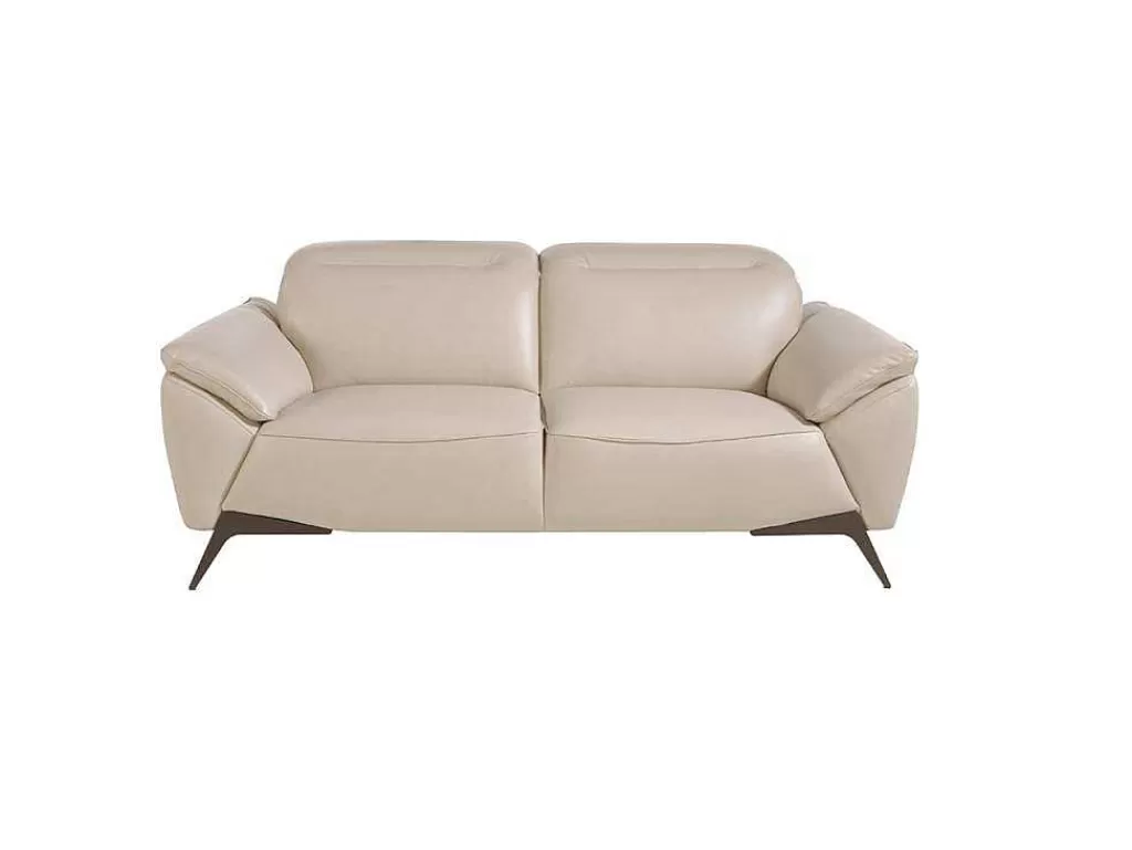 Promoções Sofás & Poltronas*Angel Cerda Sofá De 2 Assentos Estofado Em Couro Taupe Grey 6131