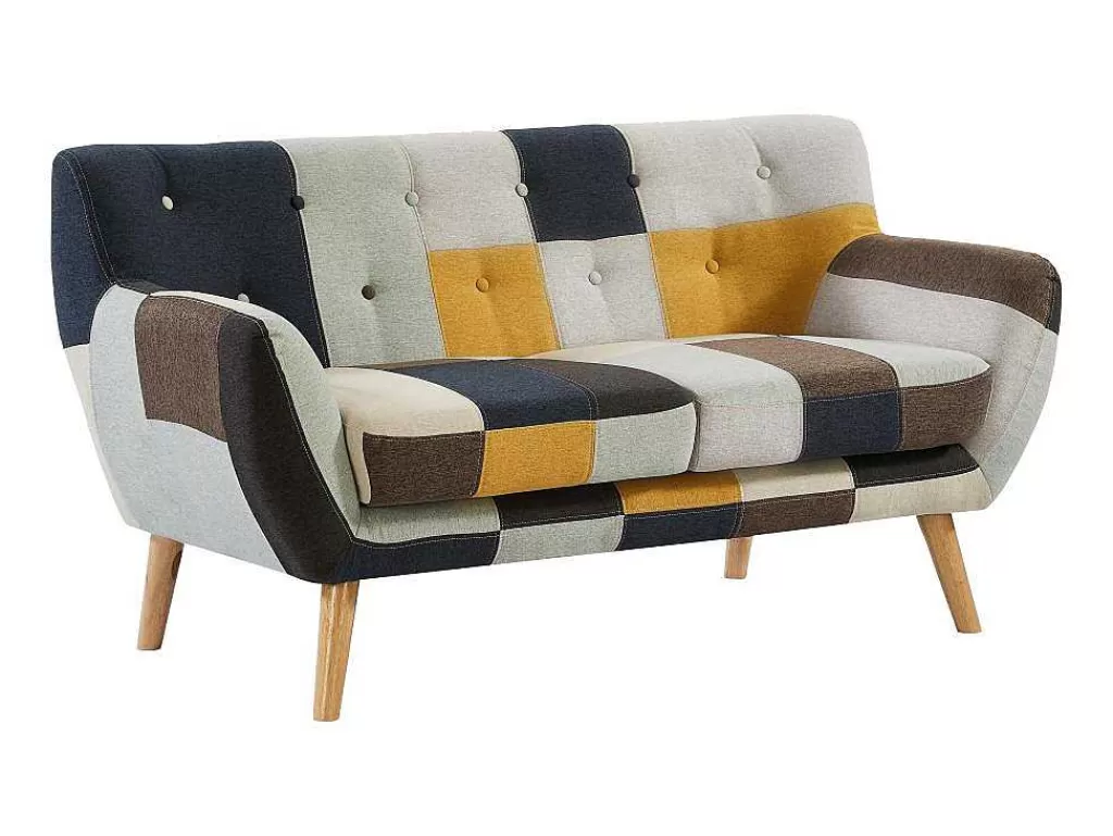 Sofá De 2 Lugares*Vente-unique Sofá De 2 Lugares Em Tecido Patchwork - Serti Ii
