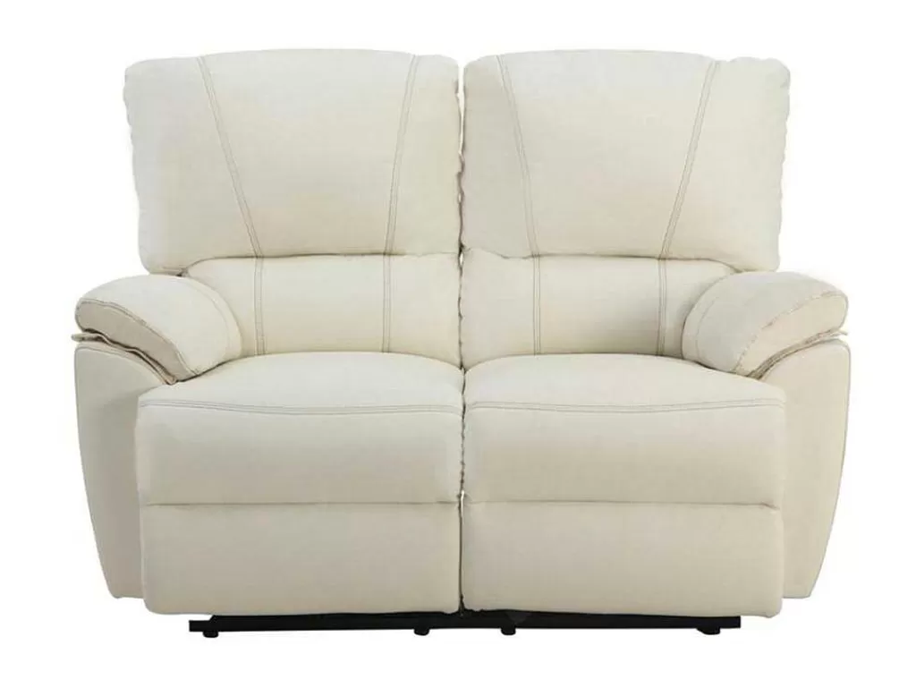 Sofá De Relaxamento Eletrico*Vente-unique Sofá De 2 Lugares Relax Electrico Em Pele Marfim - Marcis