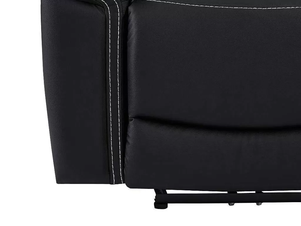 Sofá De Relaxamento Eletrico*Vente-unique Sofá De 2 Lugares Relax Eletrico Em Pele Preto - Isiris