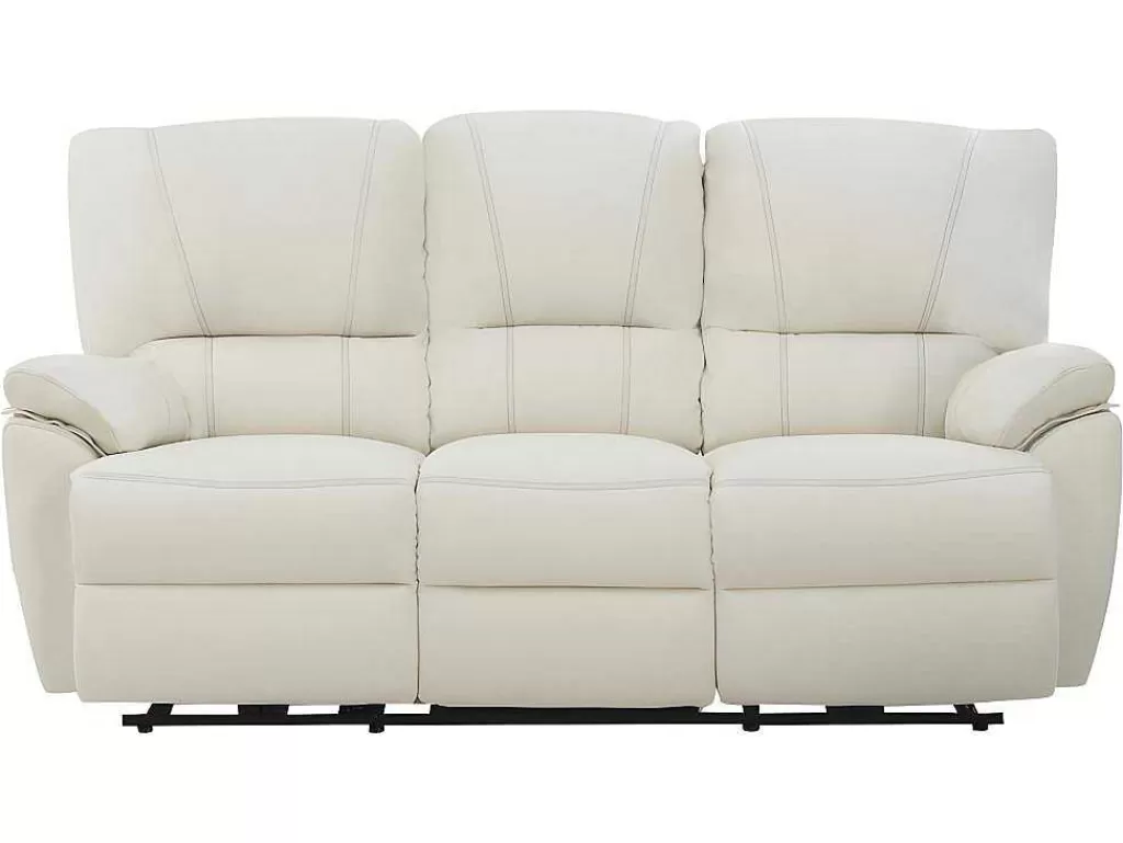 Conjunto De Sofá*Vente-unique Sofá De 3+2 Lugares Relax Eletrico Em Pele Marfim - Marcis