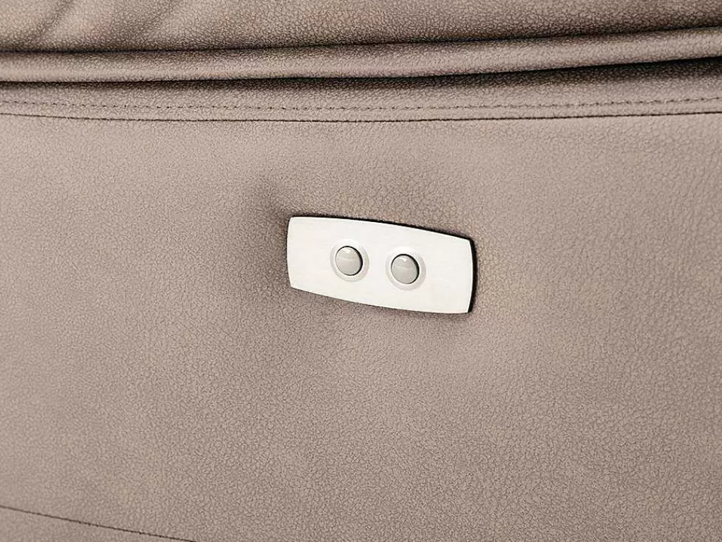 Sofá De Relaxamento Eletrico*Vente-unique Sofá De 3 Lugares Articulado Eletrico Em Tecido Cor Taupe - Dolene