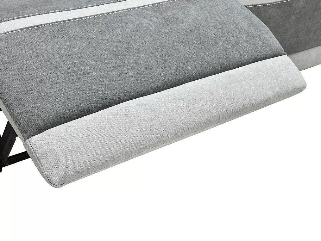 Sofá De Relaxamento Eletrico*Vente-unique Sofá De 3 Lugares Articulado Eletrico Tecido Cinzento-Escuro - Orietto