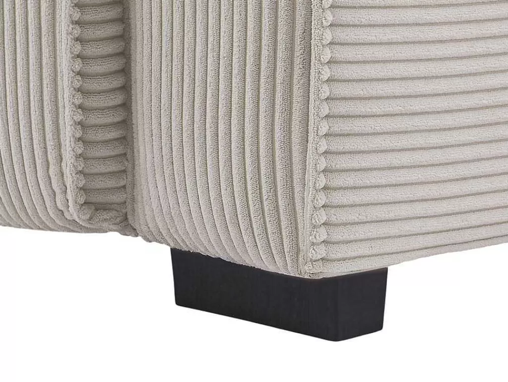 Sofá De Relaxamento Eletrico*Vente-unique Sofá De 3 Lugares Articulado Eletrico Veludo Canelado Cinzento-Claro - Amelio