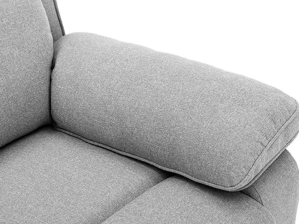 Sofá De Relaxamento Manual*Vente-unique Sofá De 3 Lugares Articulado Em Tecido Cor Cinza-Claro - Lana