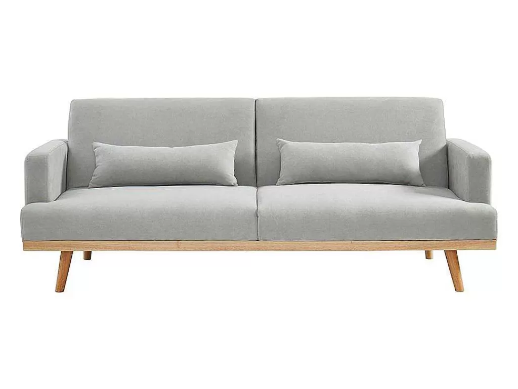 Sofá Cama Clic-Clac E Dobravel*Vente-unique Sofá De 3 Lugares Convertivel Clic-Clac Em Tecido Esme - Cinza-Claro