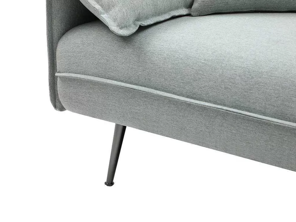 Sofá Cama Clic-Clac E Dobravel*Vente-unique Sofá De 3 Lugares Convertivel Clic-Clac Em Tecido Verde Cinza - Fusano
