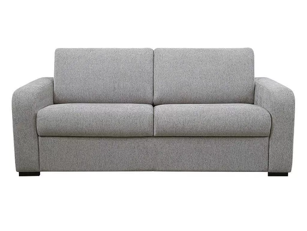 Sofá Cama De Abertura Rapida*Vente-unique Sofá De 3 Lugares Convertivel De Abertura Rapida Em Tecido Cor Cinza Bevis - Colchão De 18 Cm