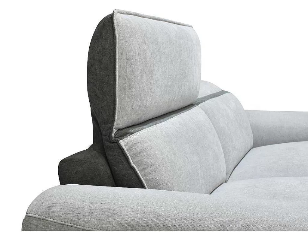 Conjunto Sofá E Poltrona*Vente-unique Sofá De 3 Lugares E Poltrona Articulados Eletricos Tecido Cinzento-Claro - Orietto