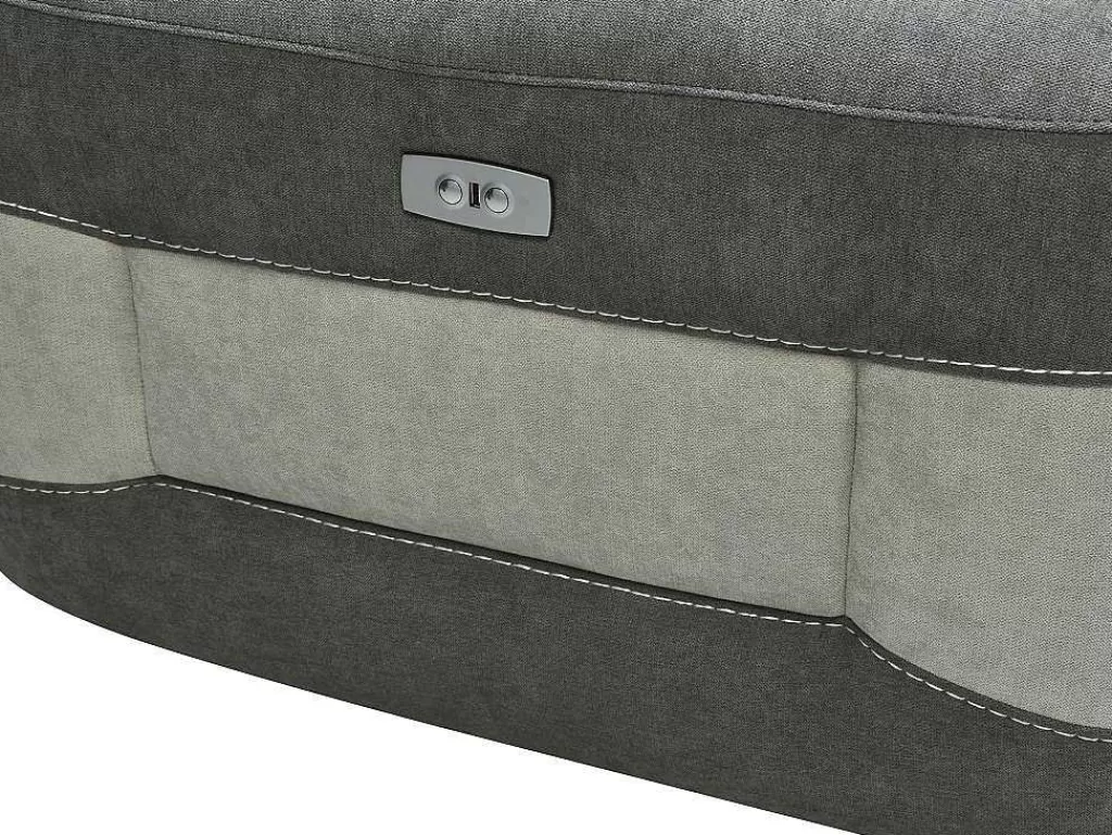 Conjunto Sofá E Poltrona*Vente-unique Sofá De 3 Lugares E Poltrona Articulados Eletricos Tecido Cinzento-Escuro - Orietto