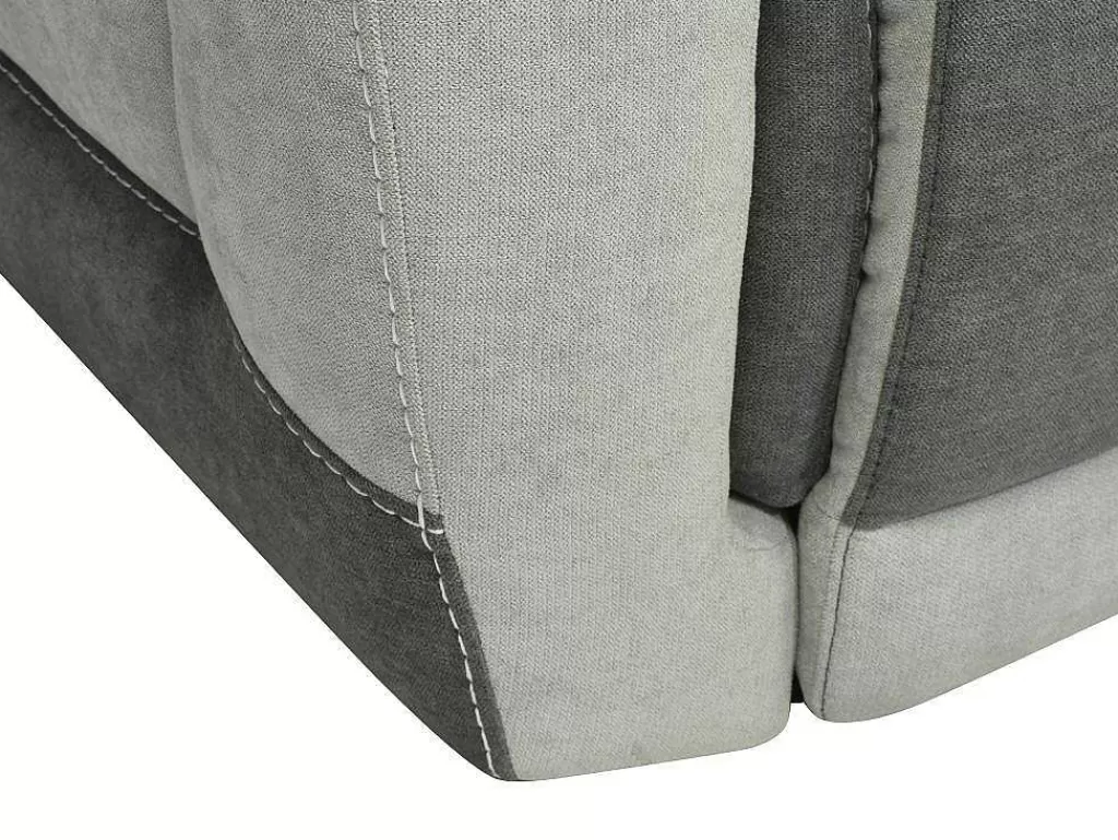 Conjunto Sofá E Poltrona*Vente-unique Sofá De 3 Lugares E Poltrona Articulados Eletricos Tecido Cinzento-Escuro - Orietto