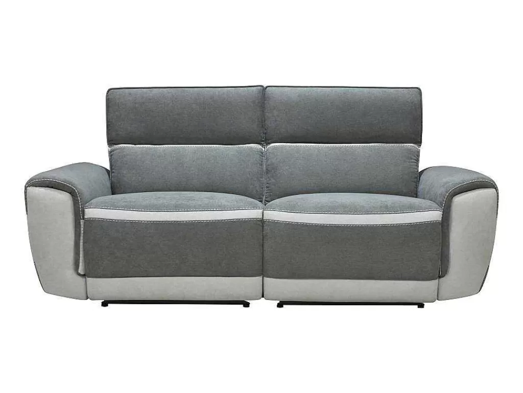 Conjunto Sofá E Poltrona*Vente-unique Sofá De 3 Lugares E Poltrona Articulados Eletricos Tecido Cinzento-Escuro - Orietto