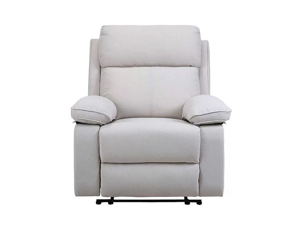Conjunto Sofá E Poltrona*Vente-unique Sofá De 3 Lugares E Poltrona Articulados Em Tecido Bege - Lana