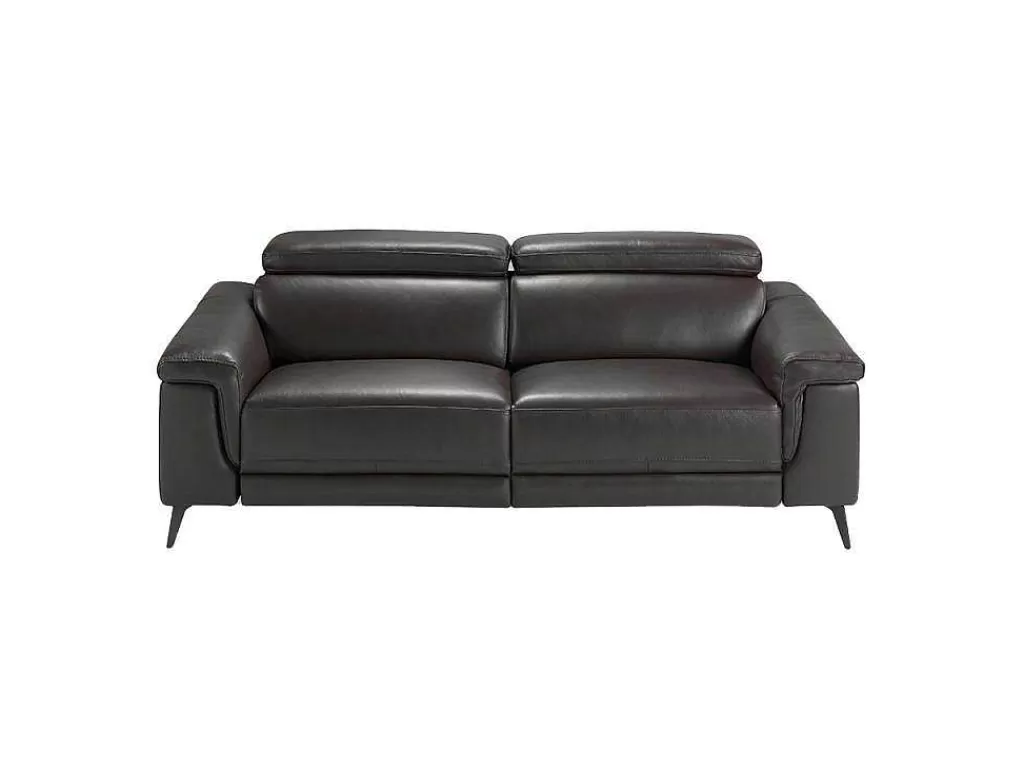 Promoções Sofás & Poltronas*Angel Cerda Sofá De 3 Lugares Estofado Em Couro De Vaca Cor De Chocolate Estrutura De Madeira De Pinho 6051