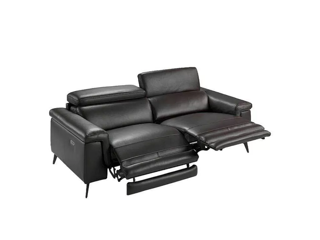 Promoções Sofás & Poltronas*Angel Cerda Sofá De 3 Lugares Estofado Em Couro De Vaca Cor De Chocolate Estrutura De Madeira De Pinho 6051