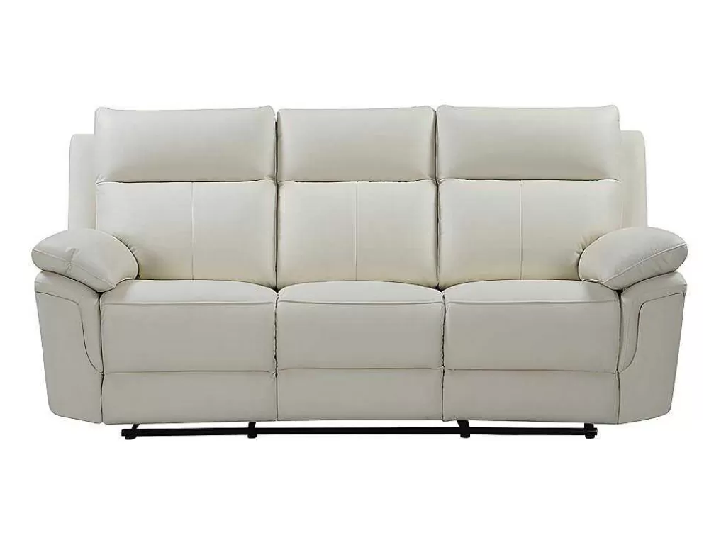 Sofá De 2 Ou 3 Lugares*Vente-unique Sofá De 3 Lugares Relax Em Pele De Bufalo Marfim - Pakita