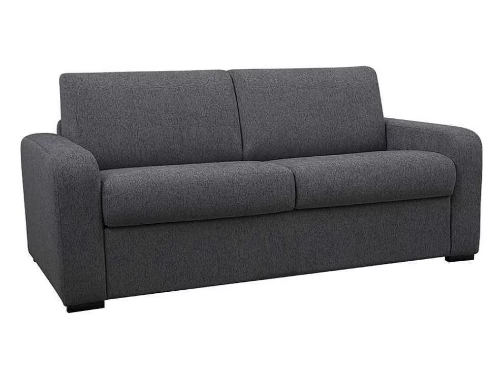 Sofá Cama De Abertura Rapida*Vente-unique Sofá De 4 Lugares Convertivel De Abertura Rapida Em Tecido Antracite Bevis Colchão De 14 Cm