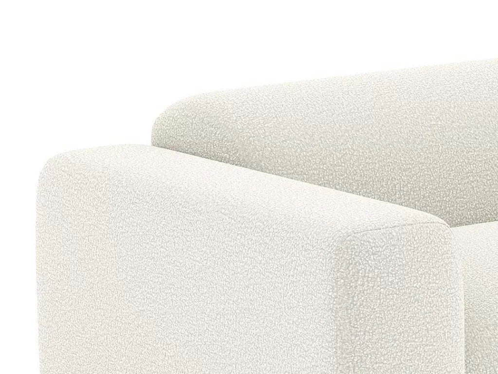 Sofá*Maison Céphy Sofá De 4 Lugares Em Tecido Boucle Branco - Pogni