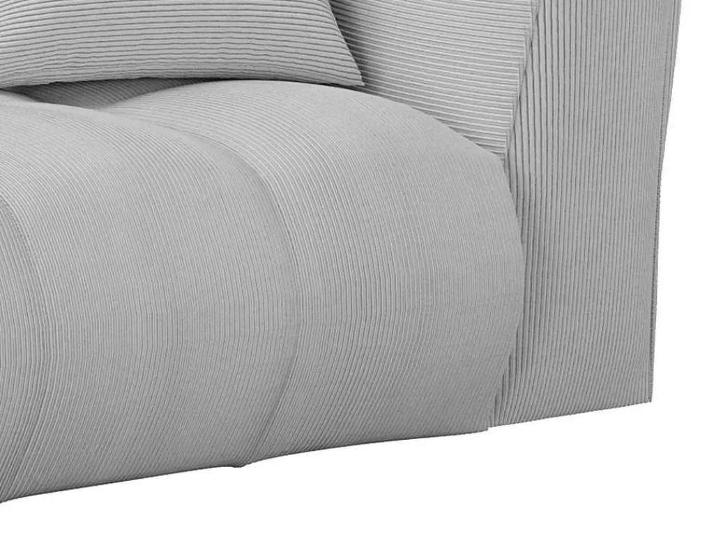 Sofá De 4 Lugares*Maison Céphy Sofá De 4 Lugares Veludo Canelado Cinza-Claro - Naemia De Maison Cephy