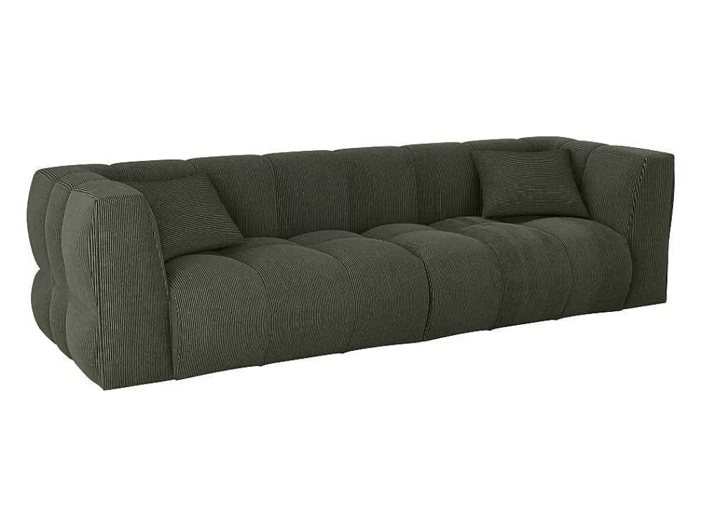 Sofá De 4 Lugares*Maison Céphy Sofá De 4 Lugares Veludo Canelado Verde - Naemia De Maison Cephy