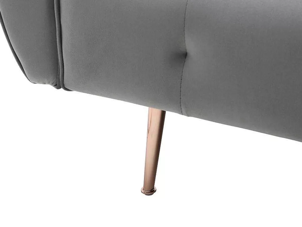 Sofá Cama Clic-Clac E Dobravel*Vente-unique Sofá De Canto Convertivel E Reversivel Em Veludo Antracite - Polani
