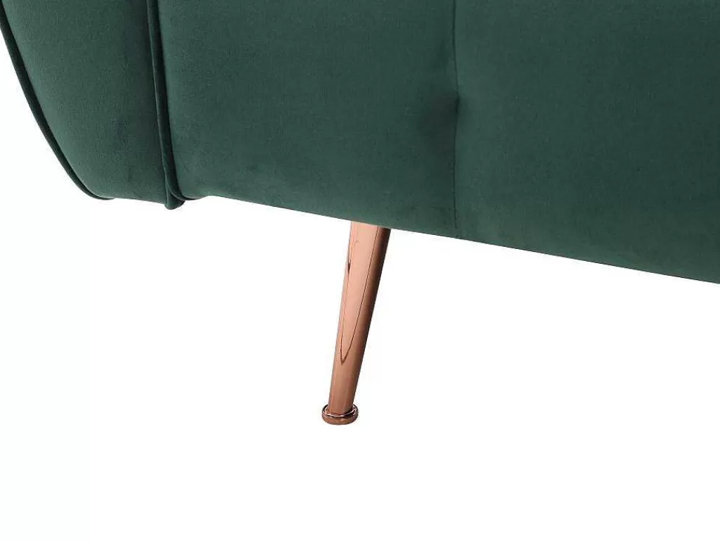 Sofá Cama Clic-Clac E Dobravel*Vente-unique Sofá De Canto Convertivel E Reversivel Em Veludo Verde Pinho - Polani