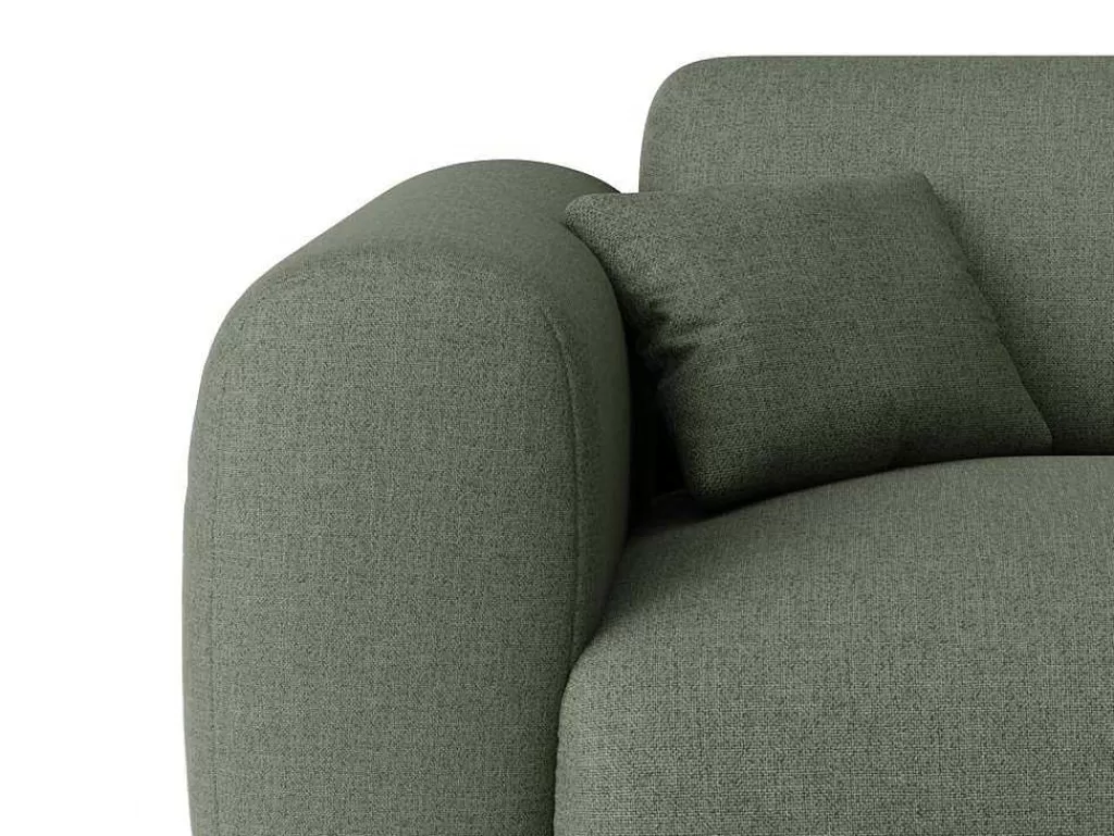 Promoções Sofás & Poltronas*Maison Céphy Sofá De Canto Direito Grande Em Tecido Matizado Verde - Pogni