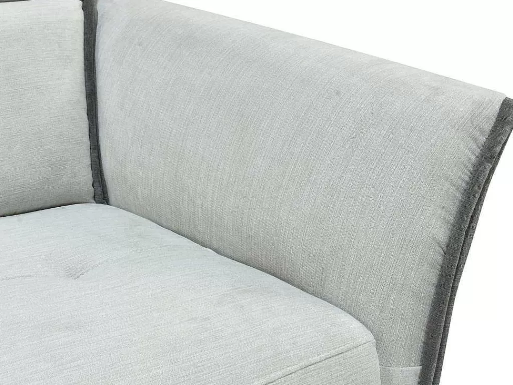 Sofá De Relaxamento Eletrico*Vente-unique Sofá De Canto Esquerdo Articulado Eletrico Em Tecido Cinzento-Claro E Cinzento Antracite - Geraldine