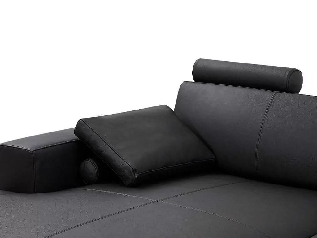 Promoções Sofás & Poltronas*LINEA Sofá Sofá De Canto Panorâmico 7 Lugares Pele De Qualidade Superior Castanho - Canto Direito - Donatello Ii