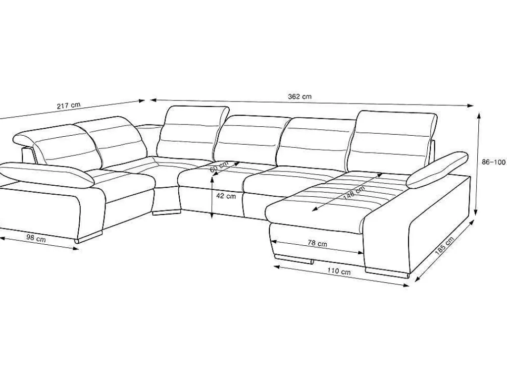 Sofá Panorâmico*Vente-unique Sofá De Canto Panorâmico Modular Em Tecido E Pele Sintética Bicolor Turquesa E Cinzento Escuro - Canto Esquerdo - Boileau