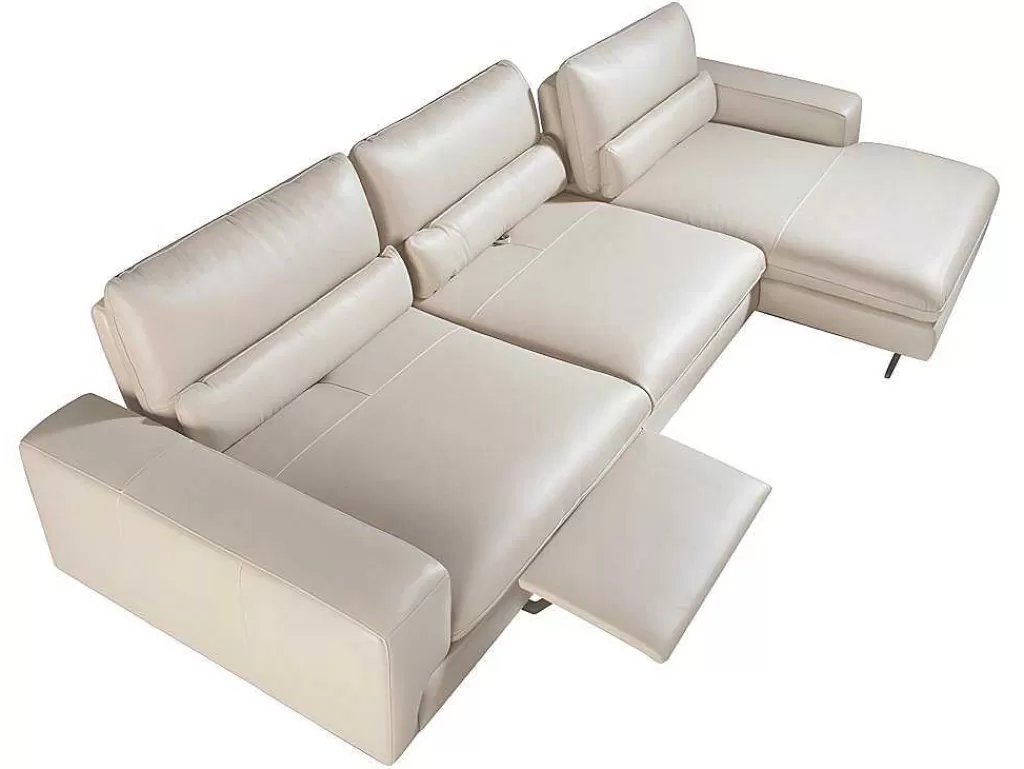 Sofá De Relaxamento Eletrico*Angel Cerda Sofá De Canto (R) Em Couro Com Encosto Ajustavel 6152