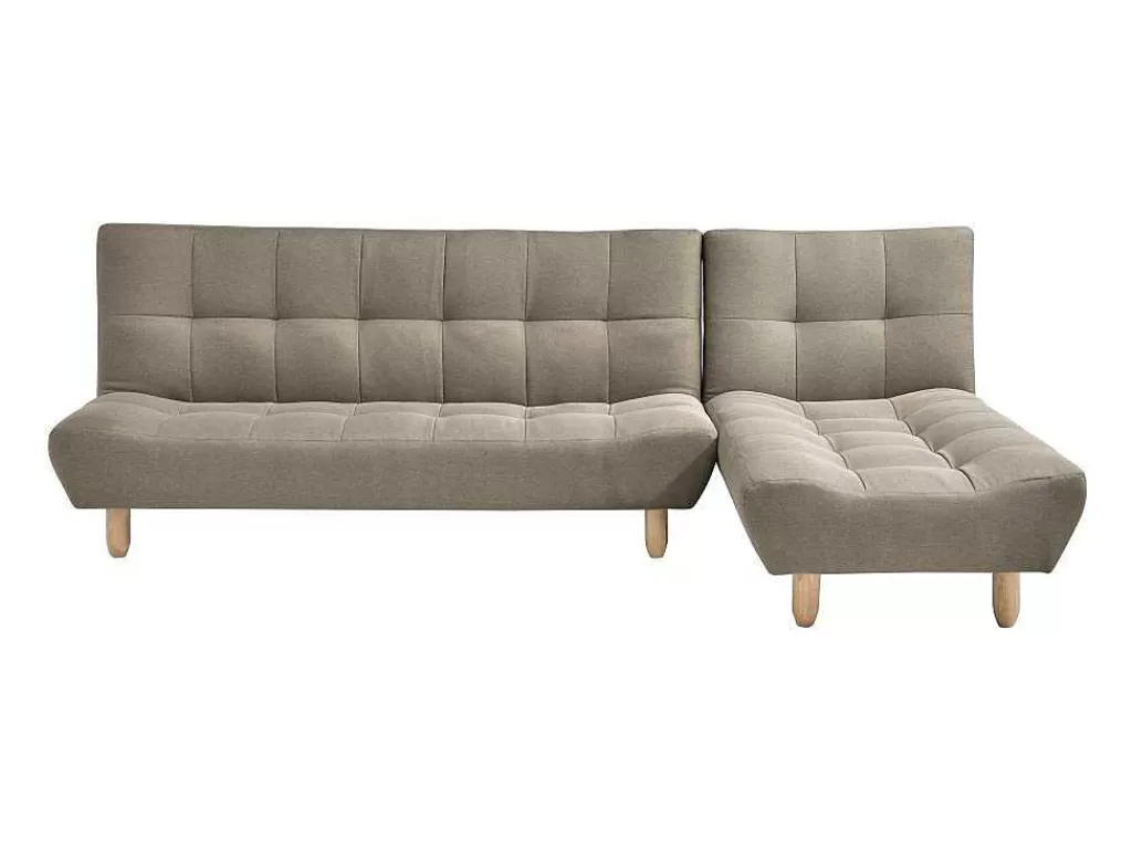 Sofá Cama Clic-Clac E Dobravel*Vente-unique Sofá Modular Convertivel Tecido Taupe - Esteban