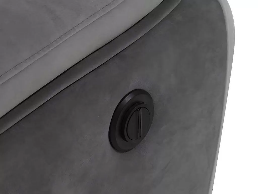 Conjunto De Sofá*Vente-unique Sofás De 3+2 Lugares Articulados Eletricos Em Veludo - Cinza E Faixas Branco Cru - Metti