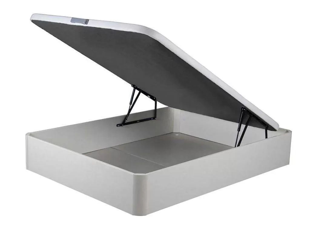 Sommier*Ysmée Sommier Com Bau Oniry Em Pele Sintética Da Ysmee - 160X200 Cm - Branco Mate