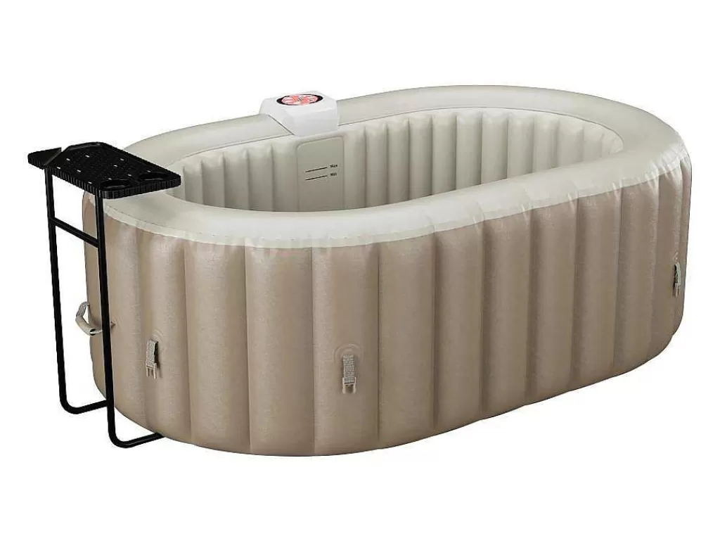 Spa Insuflável*VOGUE SPA Spa Insuflável Oval 2 Lugares C190 X L120 X A65 Cm, 90 Jatos De Ar, Taupe E Bege - B-Lucky