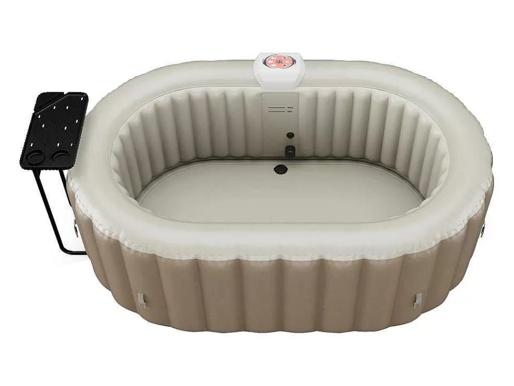 Spa Insuflável*VOGUE SPA Spa Insuflável Oval 2 Lugares C190 X L120 X A65 Cm, 90 Jatos De Ar, Taupe E Bege - B-Lucky